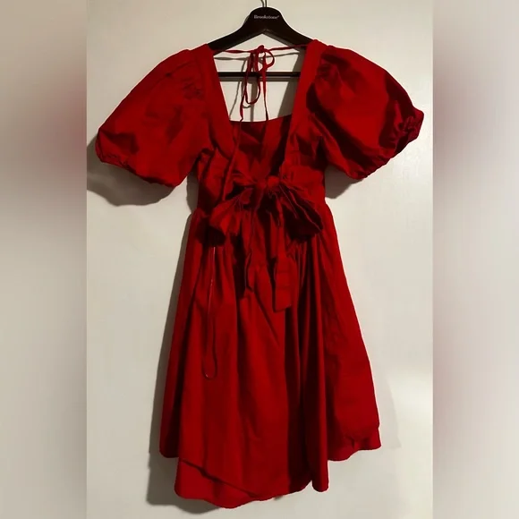 WAYF - Red Open-Back Bow Dress - Picture 7 of 11